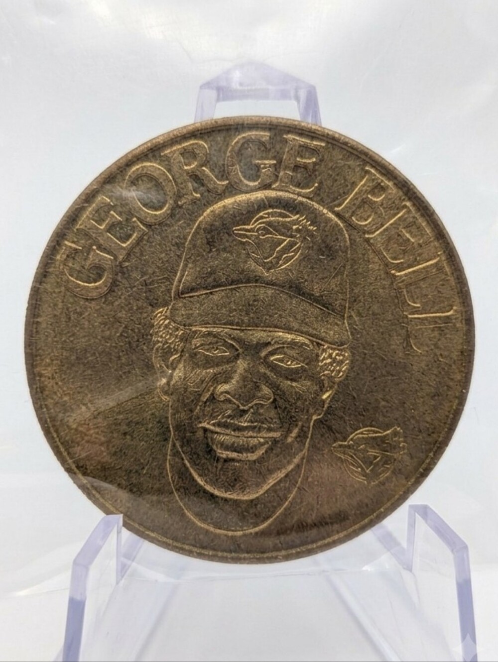 1990 George Bell Bandai Baseball Stars Brass Coin – Toronto Blue Jays, MLB